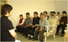 Patients at the Medical Qigong Hospital in Beidaihe, China practising Jing Gong
